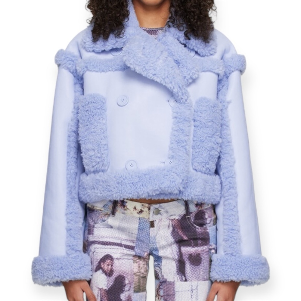 STAND STUDIO Exclusive Blue Kristy Faux-Shearling Jacket